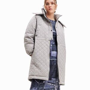 NWT, DESIGUAL, Padded Denmark Puff Sleeve Quilted Coat - US XXS (runs big)